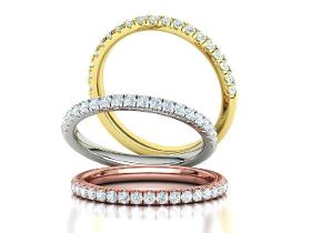 French Pave Half Eeternity Diamond egymásra rakható gyűrű 19